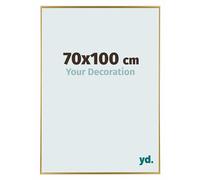 Your Decoration - Cornice 70x100 cm - Oro - Cornice Decorativa Parete in Plastica con Vetro in acryl - Antiriflesso - 70x100 Cornice - Evry