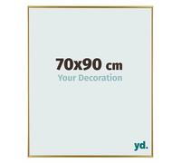 Your Decoration - Cornice 70x90 cm - Oro - Cornice Decorativa Parete in Plastica con Vetro in acryl - Antiriflesso - 70x90 Cornice - Evry