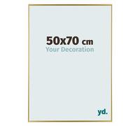Your Decoration - Cornice portafoto 50 x 70 cm, colore oro, in plastica con vetro acrilico, antiriflesso, 50 x 70 cm