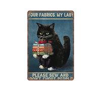 Your Fabrics - Targa in metallo con scritta in lingua inglese "My Lady Please Sew and Don't Choke People", divertente targa in metallo, decorazione da parete per cucina, giardino, bagno, fattoria