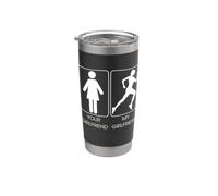 Your Girlfriend vs. My Girlfriend Funny Running Design Bicchiere termico in acciaio inox doppia parete