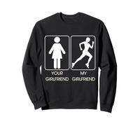 Your Girlfriend vs. My Girlfriend Funny Running Design Felpa