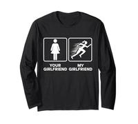 Your Girlfriend vs. My Girlfriend Funny Running Design Maglia a Manica
