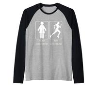 Your Girlfriend vs. My Girlfriend Funny Running Design Maglia con Maniche Raglan