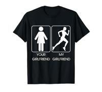 Your Girlfriend vs. My Girlfriend Funny Running Design Maglietta