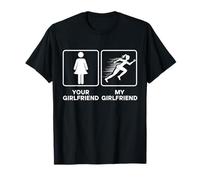Your Girlfriend vs. My Girlfriend Funny Running Design Maglietta