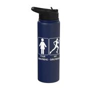 Your Girlfriend vs. My Girlfriend Funny Running Design Stainless Steel Insulated Water Bottle