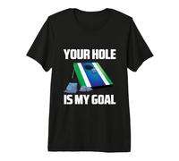 Your Hole Is My Goal Funny Cool Cornhole Game Graphic Design Maglietta Premium