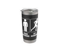 Your Husband vs. My Hubby - Funny Marathon Running Design Bicchiere termico in acciaio inox doppia parete