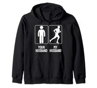 Your Husband vs. My Hubby - Funny Marathon Running Design Felpa con Cappuccio