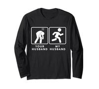 Your Husband vs. My Hubby - Funny Marathon Running Design Maglia a Manica