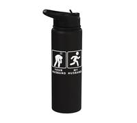 Your Husband vs. My Hubby - Funny Marathon Running Design Stainless Steel Insulated Water Bottle