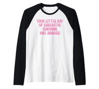 Your Little Ray Sarcastic Sunshine Has Arrived Funny Summer Maglia con Maniche Raglan
