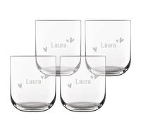 your surprise Set 4 bicchieri d’acqua di lusso personalizzati - Tumbler Royal Leerdam incisi con nome o testo, 45 cl