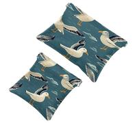 Your Travel Solution: 2 custodie per trucchi, motivo: gabbiani 177, con motivo cartone animato, Multicolore 02, A：7.1x5.8in/18x14.8cm，B:4.7x4.5in/12x11.5cm