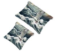 Your Travel Solution: 2 custodie per trucchi, motivo: gabbiani 177, con motivo cartone animato, Multicolore 10., A：7.1x5.8in/18x14.8cm，B:4.7x4.5in/12x11.5cm