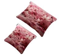 Your Travel Solution: 2 pezzi rosa Cherry Blossoms-243 Shrapnel Pouch - Trousse compatta per il trucco, Multicolore 05, A：7.1x5.8in/18x14.8cm，B:4.7x4.5in/12x11.5cm