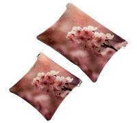 Your Travel Solution: 2 pezzi rosa Cherry Blossoms-243 Shrapnel Pouch - Trousse compatta per il trucco, Multicolore 02, A：7.1x5.8in/18x14.8cm，B:4.7x4.5in/12x11.5cm