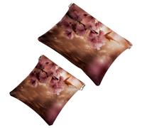 Your Travel Solution: 2 pezzi rosa Cherry Blossoms-243 Shrapnel Pouch - Trousse compatta per il trucco, Multicolore 10., A：7.1x5.8in/18x14.8cm，B:4.7x4.5in/12x11.5cm