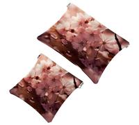 Your Travel Solution: 2 pezzi rosa Cherry Blossoms-243 Shrapnel Pouch - Trousse compatta per il trucco, Multicolore 09, A：7.1x5.8in/18x14.8cm，B:4.7x4.5in/12x11.5cm