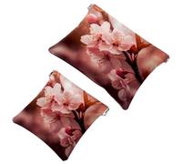 Your Travel Solution: 2 pezzi rosa Cherry Blossoms-243 Shrapnel Pouch - Trousse compatta per il trucco, Multicolore 06, A：7.1x5.8in/18x14.8cm，B:4.7x4.5in/12x11.5cm
