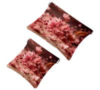 Your Travel Solution: 2 sacchetti per trucchi con fiori di ciliegio rosa - 276 Shrapnel Pouch - Borsa compatta per il trucco, Multicolore 01, A：7.1x5.8in/18x14.8cm，B:4.7x4.5in/12x11.5cm