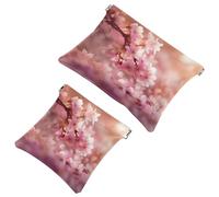 Your Travel Solution: 2 sacchetti per trucchi con fiori di ciliegio rosa - 276 Shrapnel Pouch - Borsa compatta per il trucco, Multicolore 08, A：7.1x5.8in/18x14.8cm，B:4.7x4.5in/12x11.5cm