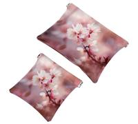 Your Travel Solution: 2 sacchetti per trucchi con fiori di ciliegio rosa - 276 Shrapnel Pouch - Borsa compatta per il trucco, Multicolore 02, A：7.1x5.8in/18x14.8cm，B:4.7x4.5in/12x11.5cm