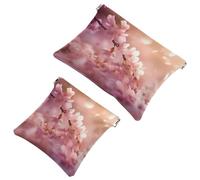 Your Travel Solution: 2 sacchetti per trucchi con fiori di ciliegio rosa - 276 Shrapnel Pouch - Borsa compatta per il trucco, Multicolore 04, A：7.1x5.8in/18x14.8cm，B:4.7x4.5in/12x11.5cm