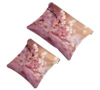 Your Travel Solution: 2 sacchetti per trucchi con fiori di ciliegio rosa - 276 Shrapnel Pouch - Borsa compatta per il trucco, Multicolore 05, A：7.1x5.8in/18x14.8cm，B:4.7x4.5in/12x11.5cm