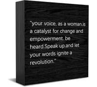 Your Voice, As A Woman.Is A Catalyst For Change And Empowerment. Be Heard.Speak Up. Nuova decorazione per la casa Idee regalo rustiche Cartello in legno Mensola da scrivania Decorazioni per la camera