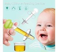 YOURAN - Siringa in silicone trasparente con scala che riduce il rischio di soffocamento e spitting up per neonati, ciuccio, dispositivo per nutrire medicinali, acqua e latte