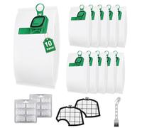 Yourbelly 10 Sacchetti Folletto per Aspirapolvere Compatibili con Vorwerk Folletto vk140 e vk150 Kit Risparmio con 12 Profumini + 2 Filtro Griglia +1 Spazzolino Multiuso
