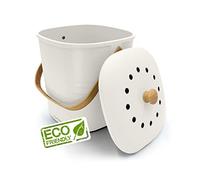 YourCasa Pattumiera biometrica da cucina, piccola, 4 l, inodore, per rifiuti biologici, secchio per compost con filtro ai carboni attivi, biodone sostenibile con coperchio, contenitore per rifiuti