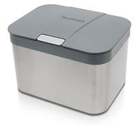 YourCasa Pattumiera per compost 4,3 l per rifiuti organici quotidiani in cucina inserto interno lavabile in lavastoviglie inodore e lavabile in acciaio inox biologico con coperchio (grigio)