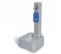 YourCasa Rivano - Colonna d'acqua da giardino con vasca di raccolta, 96 cm, effetto pietra, con rubinetto da 1/2", resistente ai raggi UV, prodotta in Europa