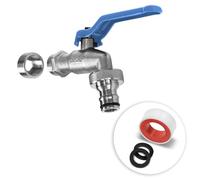 YourCasa Rubinetto da giardino 1/2" e 3/4" in ottone con valvola a sfera esterna resistente al gelo. Include: adattatore per tubo da 3/4" e striscia di tenuta