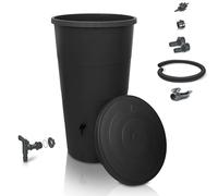 Yourcasa Serbatoio Acqua 160 litri [incluso raccoglitore di pioggia] Cisterna acqua piovana con rubinetto e coperchio - Serbatoio acqua piovana giardino - raccolta acqua piovana (antracite)