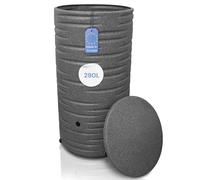 Yourcasa Serbatoio acqua 290 litri [Qualità premium] in plastica resistente al gelo - La filettatura per il collegamento è in metallo - Cisterna acqua piovana con coperchio (grigio)