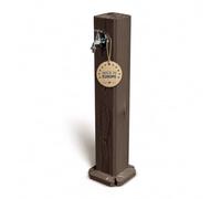 YourCasa Timberline - Colonna d'acqua da giardino, 90 cm, effetto legno, con rubinetto da 1/2", resistente ai raggi UV, Made in Europe (marrone)