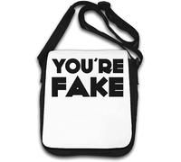 You're Fake Black Bold Font Logo Borsa a tracolla Bianca