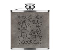 You'Re Il Latte To My Biscotti 170ml pelle Sintetica Hip Flask Grigio "