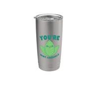 You're Mint Credible - Simpatico gioco di parole con motivo a foglia di menta Bicchiere termico in acciaio inox doppia parete