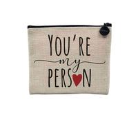 You're My Person Anniversary Celebration Gift Ideas Coppia Matrimonio Love - Astuccio per trucco in tela effetto lino, portamonete - 15 x 10 cm, My Person, 15 x 10 cm, Astuccio per il trucco
