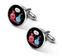 You're Overreacting - Gemelli da uomo con scritta in lingua inglese "You're Overreacting", stile chimico, per matrimoni e affari, 1.7cm, Metallo, Nessuna pietra preziosa