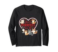 You're Purrfect for Me Cute Cats Valentine Maglia a Manica