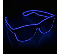 YouRfocus Occhiali con luce LED senza fili che si illuminano al buio per feste rave, EDM (blu)