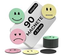 YOURGANIZE® 90 magneti Smileys | diametro 30 mm | ideale come sistema di ricompensa per bambini, accessori per insegnanti, strumento di feedback | Smileys magnetici