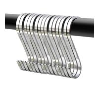 YourGift 15 Pack Flat S Hooks Stainless Steel 3.5 inches S Shaped Hanging Hooks for Kitchen Bathroom Bedroom and Office (Large)