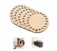 YourHobbyTools Base rotonda in legno per uncinetto (10-30 cm) - Base in legno per cesti all'uncinetto con fori, fondo per cesto, varie dimensioni (5er-Set 10cm)